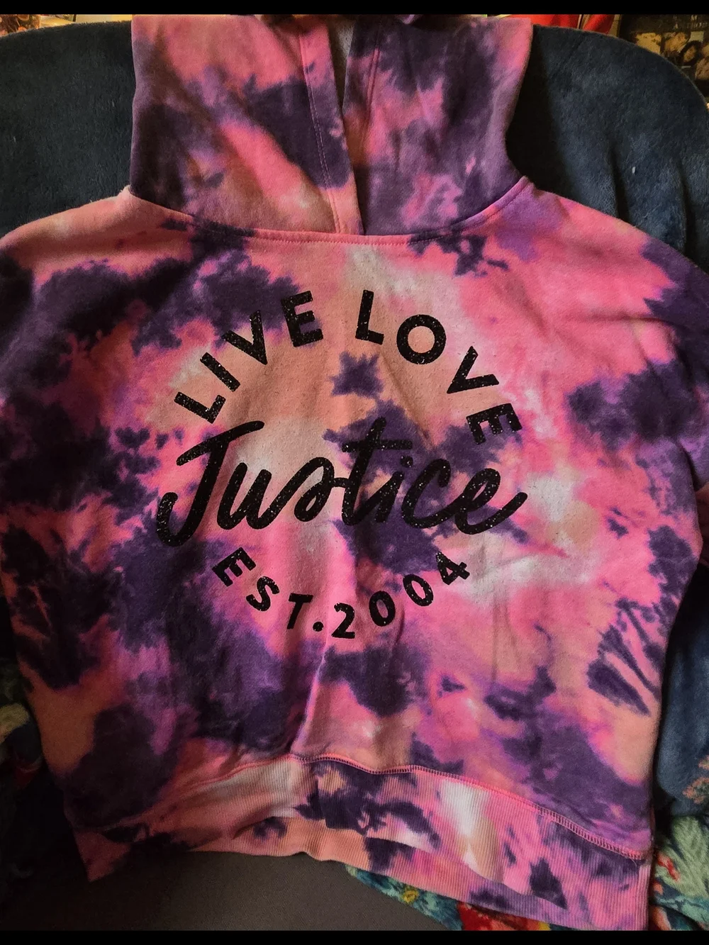 Justice Girls Pink & Purple Tie-Dye Hoodie - Live Love Justice